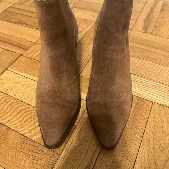 Rag and Bone Brown Suede Leather Pointed Block Heel Chelsea Ankle Boots 40 New - Picture 11 of 12
